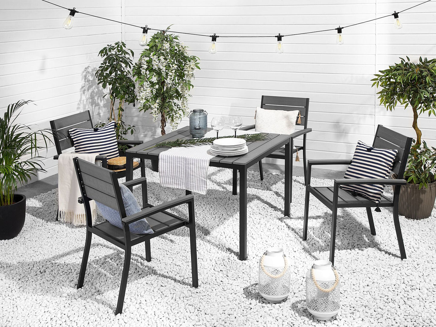 Garden Dining Set 4 Seater PRATO Grey