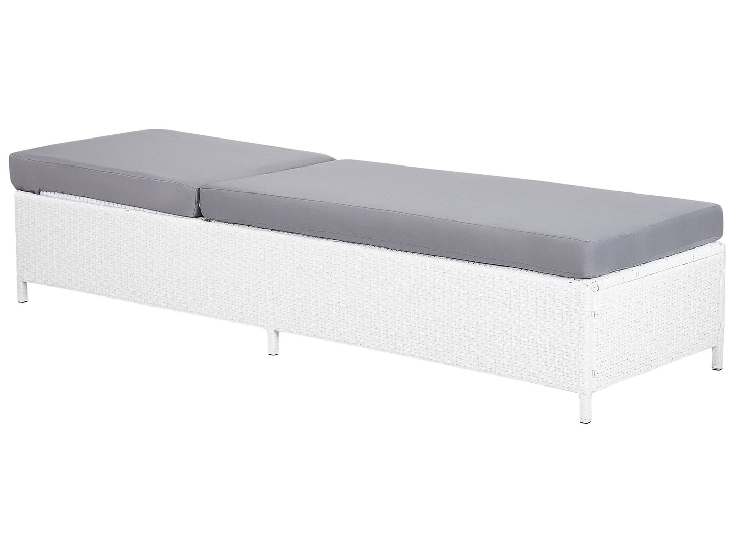 PE Rattan Reclining Sun Lounger White TURIN II