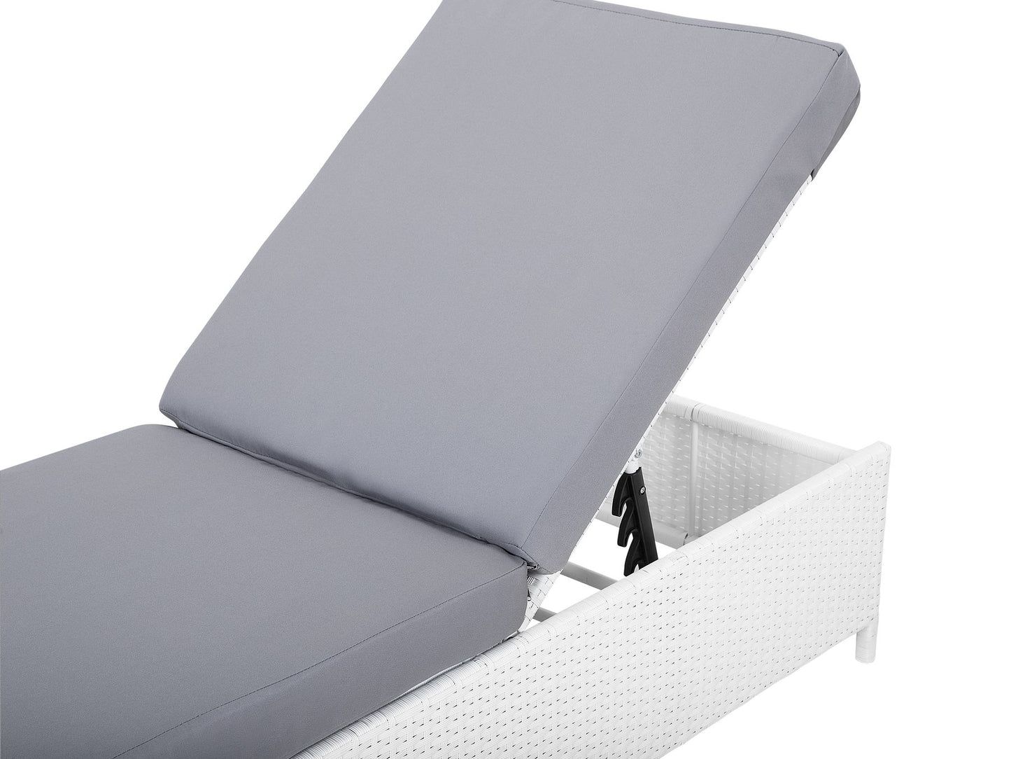 PE Rattan Reclining Sun Lounger White TURIN II