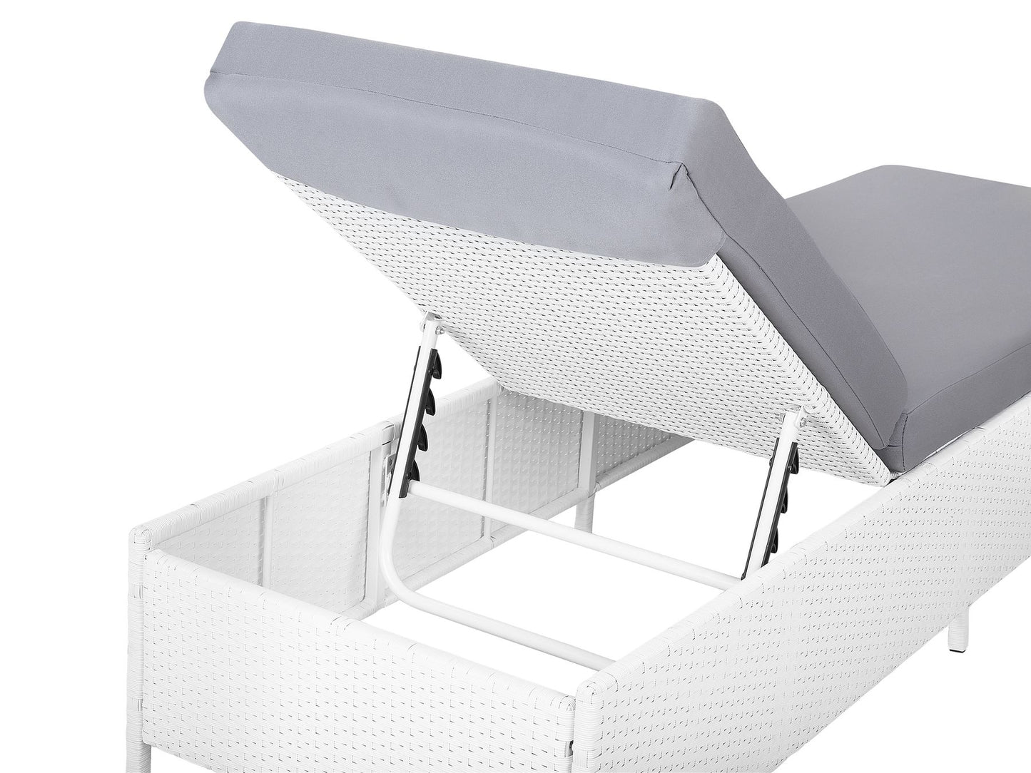 PE Rattan Reclining Sun Lounger White TURIN II