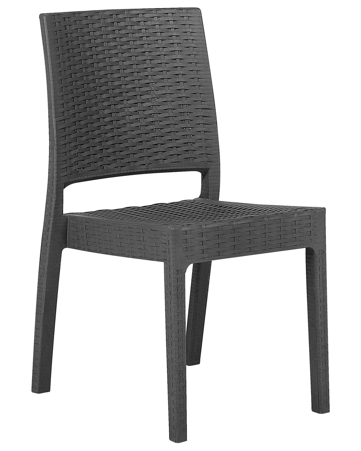 Set of 2 Garden Chairs FOSSANO Synthetic Material Graphite Grey