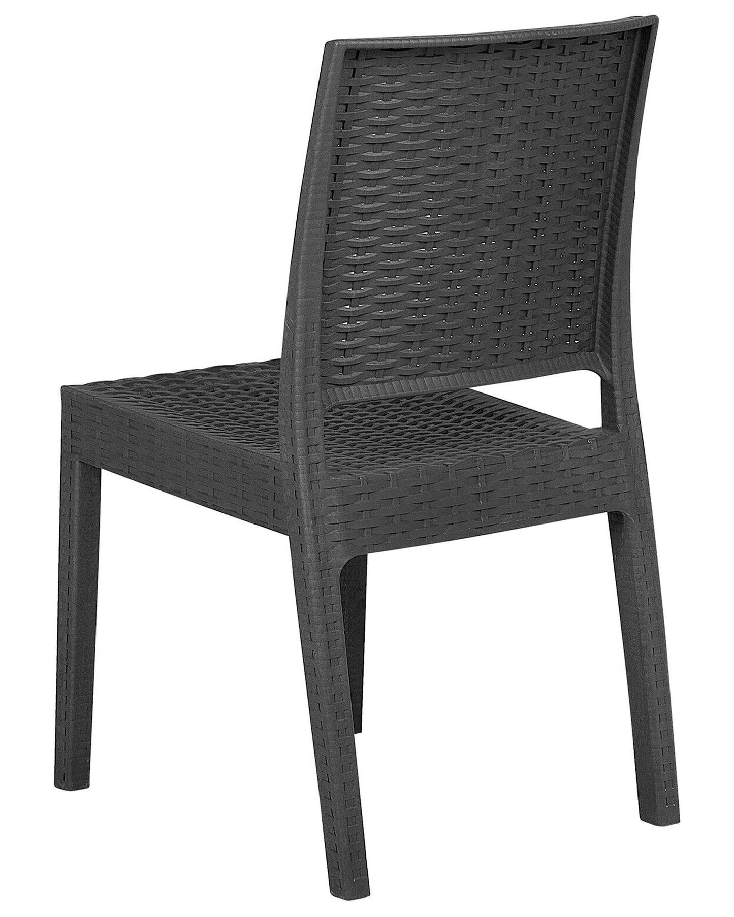 Set of 2 Garden Chairs FOSSANO Synthetic Material Graphite Grey