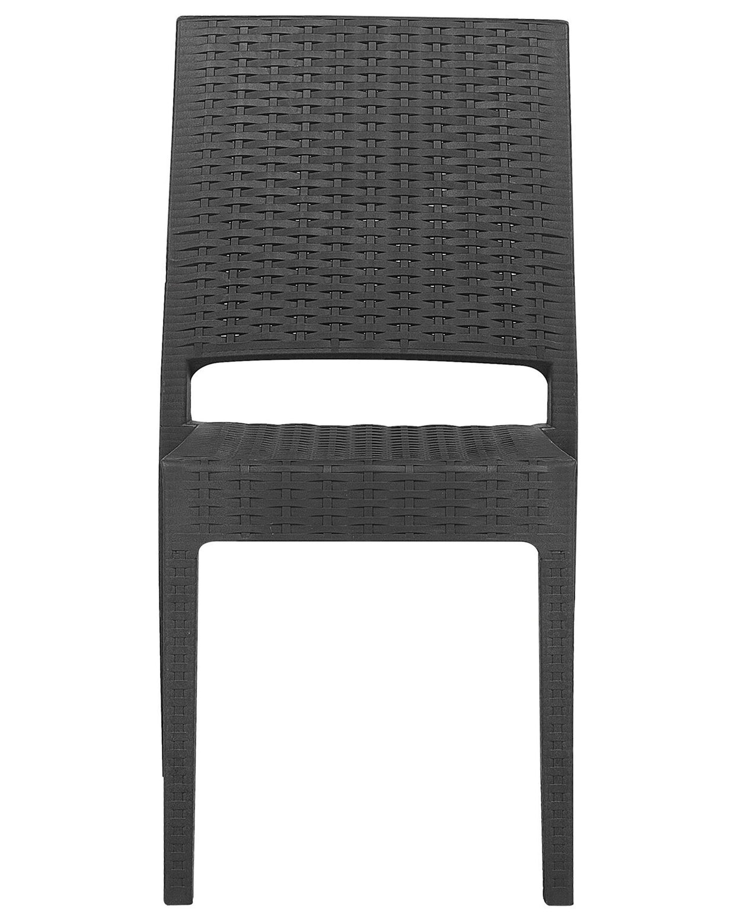 Set of 2 Garden Chairs FOSSANO Synthetic Material Graphite Grey