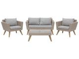 Garden Lounge Set with Table 4 Seater VITTORIA PE Rattan Grey