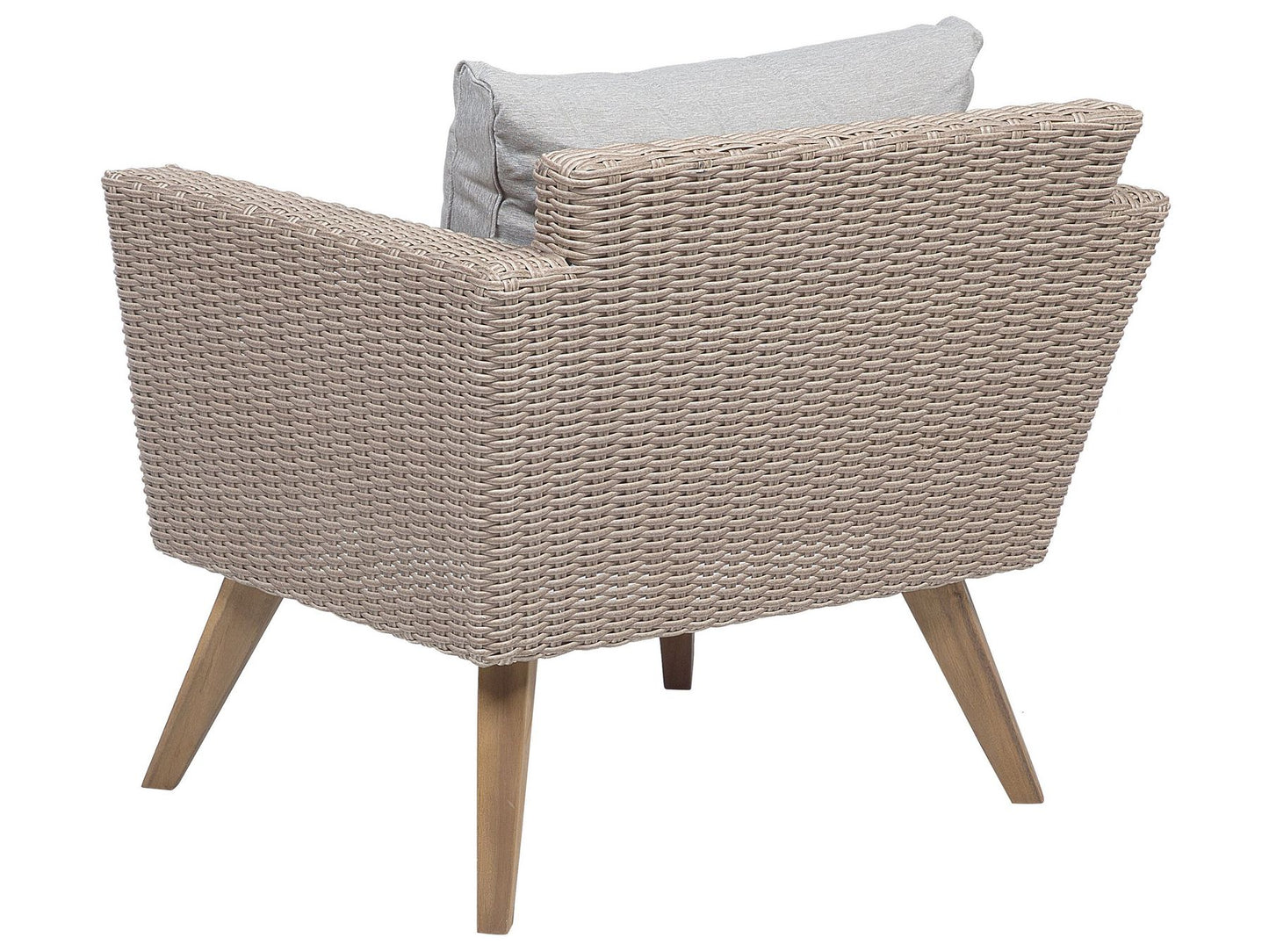 Garden Lounge Set with Table 4 Seater VITTORIA PE Rattan Grey