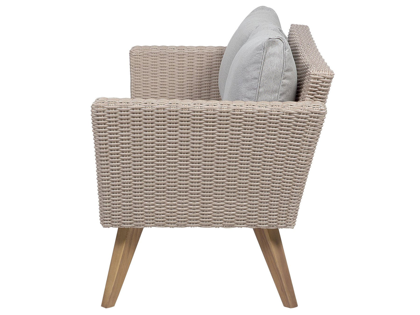 Garden Lounge Set with Table 4 Seater VITTORIA PE Rattan Grey