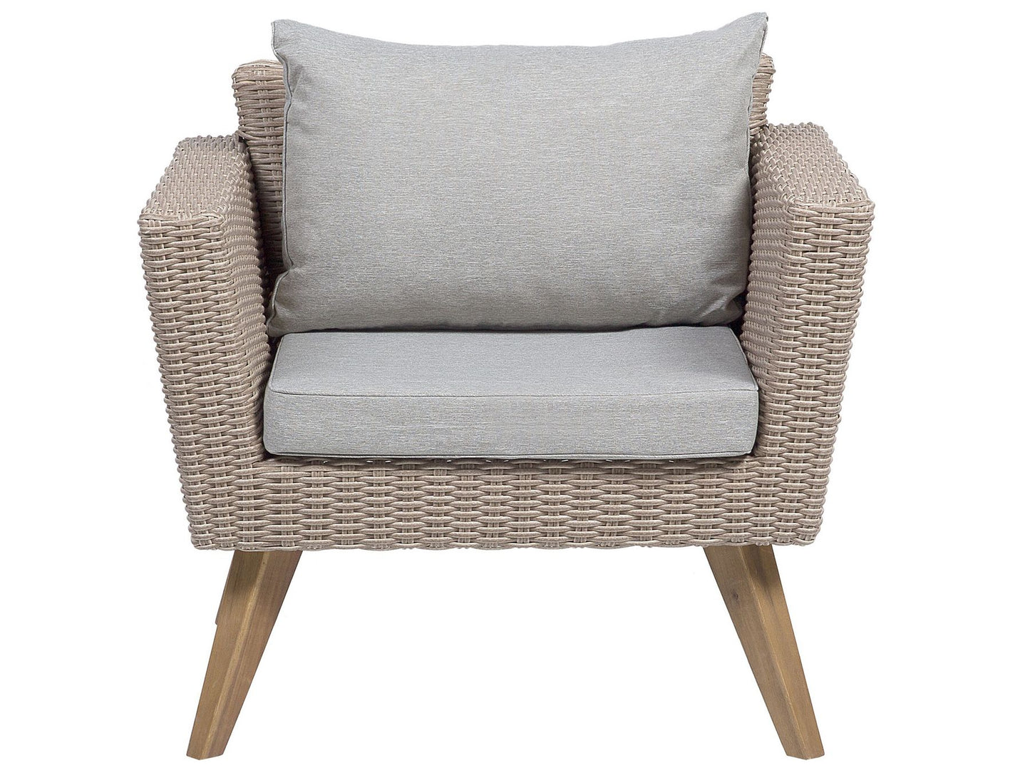 Garden Lounge Set with Table 4 Seater VITTORIA PE Rattan Grey