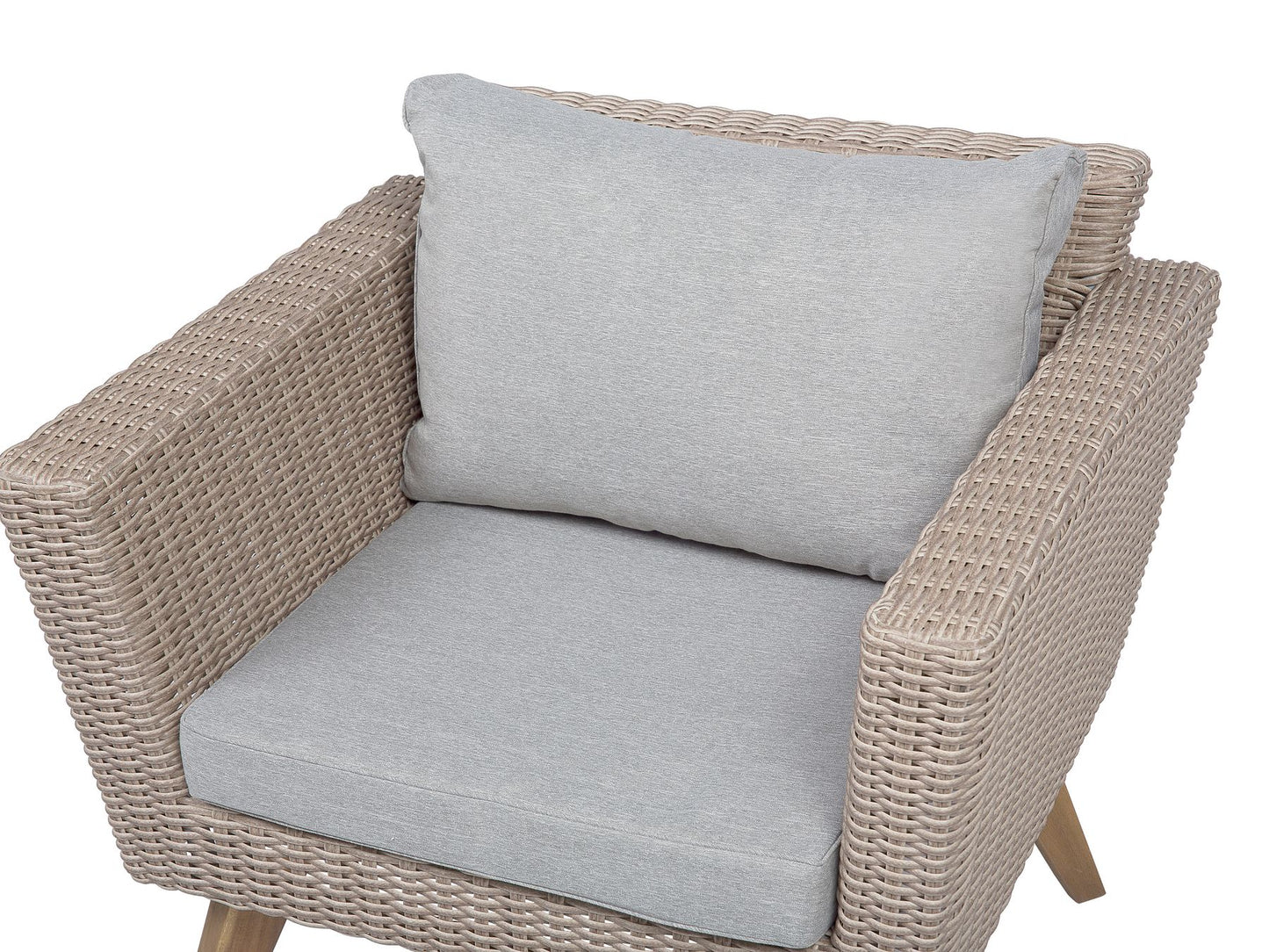 Garden Lounge Set with Table 4 Seater VITTORIA PE Rattan Grey