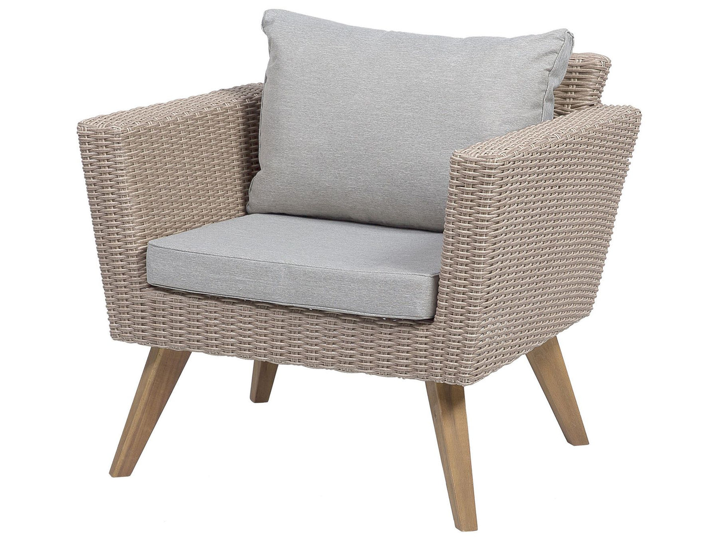 Garden Lounge Set with Table 4 Seater VITTORIA PE Rattan Grey