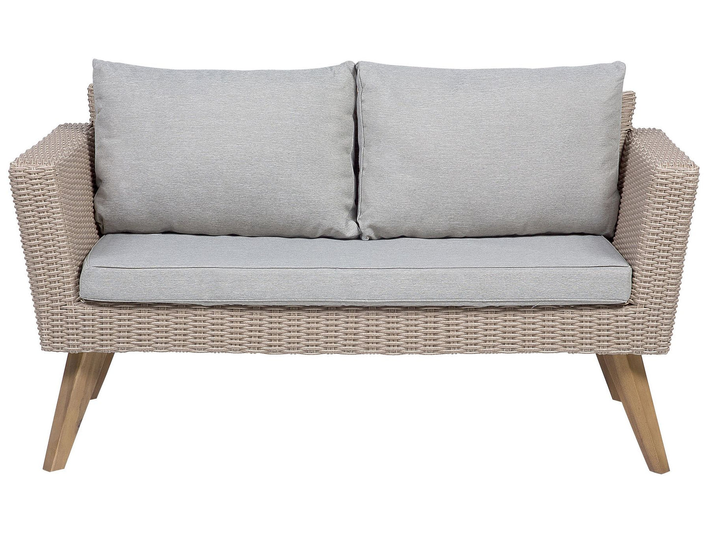 Garden Lounge Set with Table 4 Seater VITTORIA PE Rattan Grey