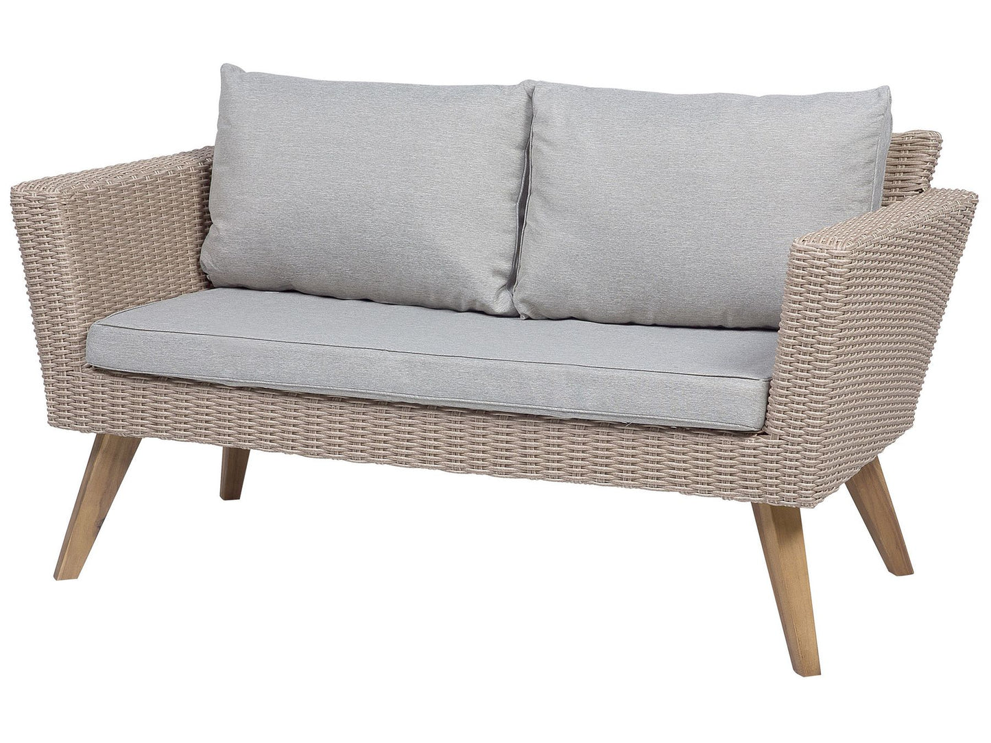 Garden Lounge Set with Table 4 Seater VITTORIA PE Rattan Grey
