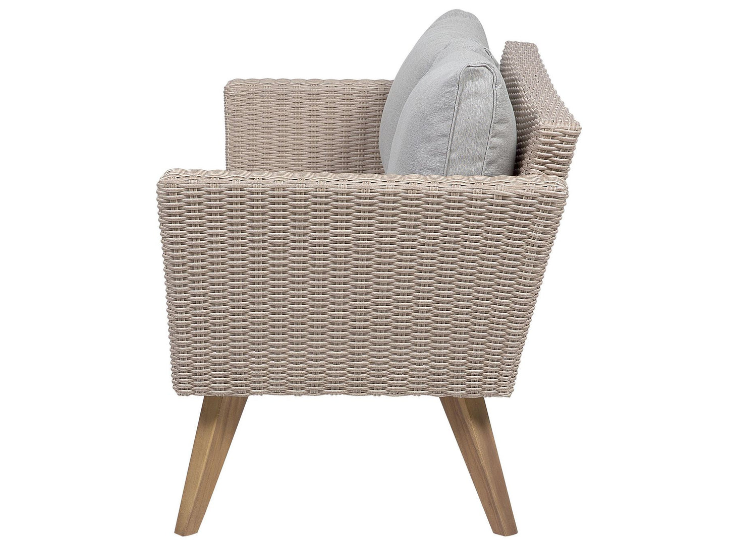 Garden Lounge Set with Table 4 Seater VITTORIA PE Rattan Grey