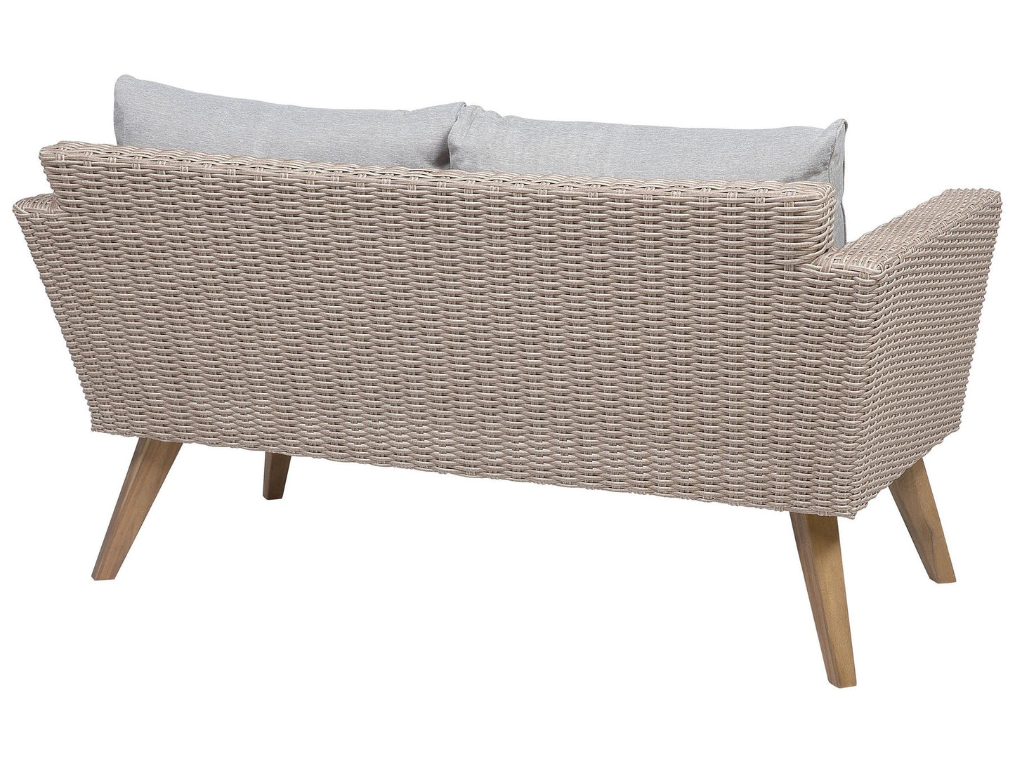 Garden Lounge Set with Table 4 Seater VITTORIA PE Rattan Grey