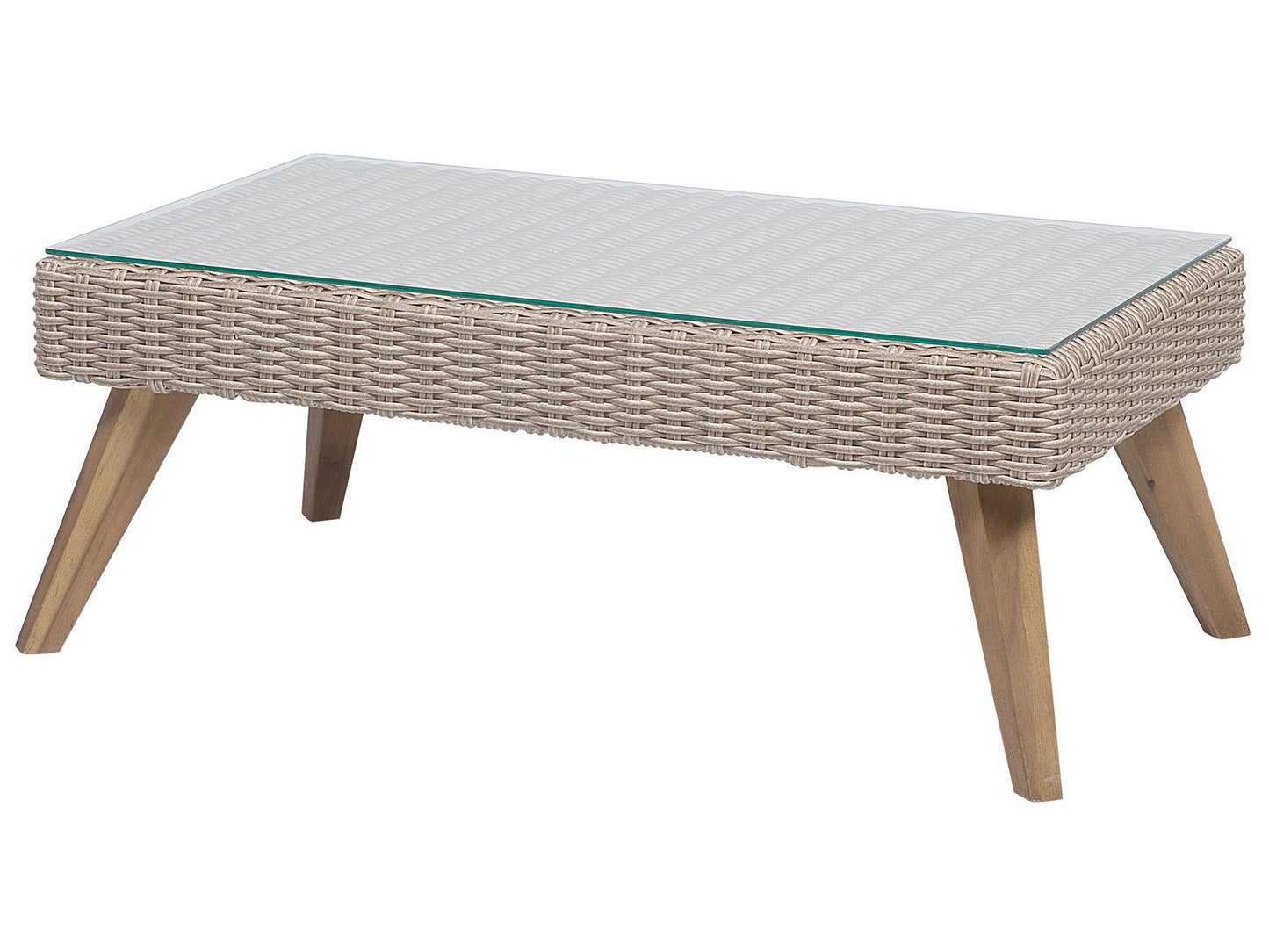 Garden Lounge Set with Table 4 Seater VITTORIA PE Rattan Grey