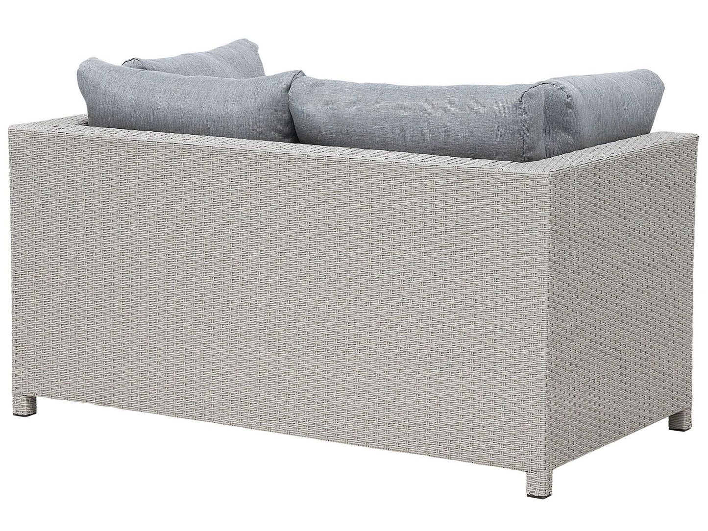Garden Lounge Set with Table and Ottoman 4 Seater MILANO PE Rattan Light Grey