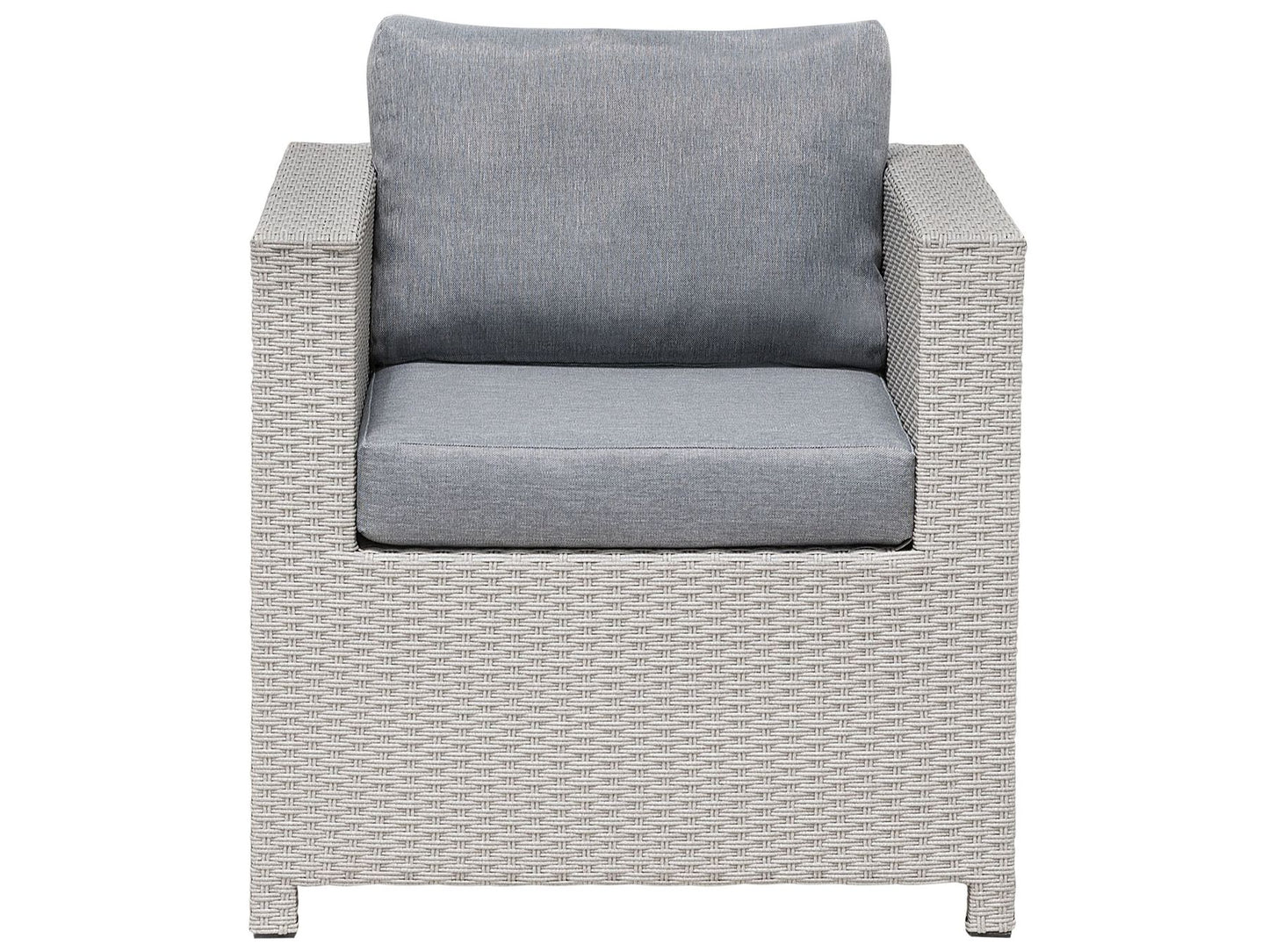 Garden Lounge Set with Table and Ottoman 4 Seater MILANO PE Rattan Light Grey