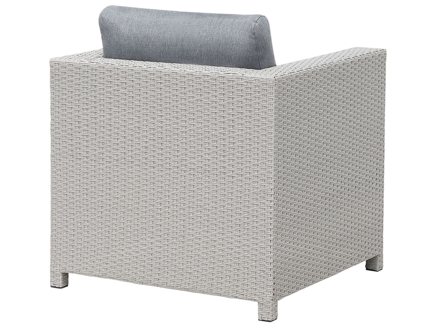 Garden Lounge Set with Table and Ottoman 4 Seater MILANO PE Rattan Light Grey