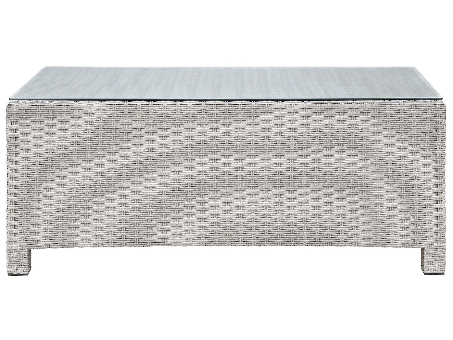 Garden Lounge Set with Table and Ottoman 4 Seater MILANO PE Rattan Light Grey
