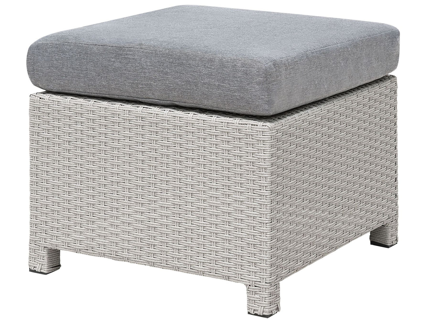 Garden Lounge Set with Table and Ottoman 4 Seater MILANO PE Rattan Light Grey