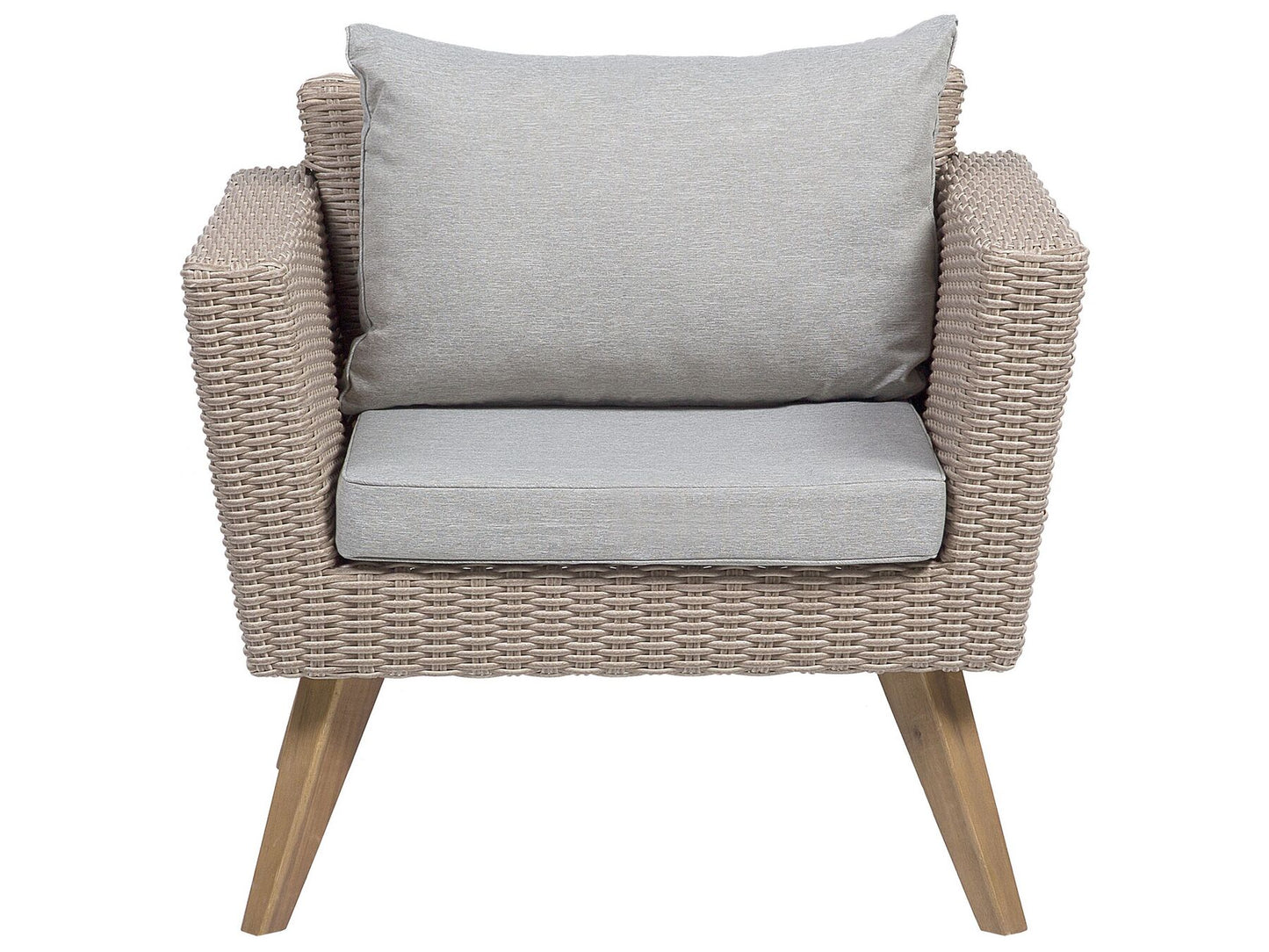 Garden Lounge Set with Table 5 Seater VITTORIA PE Rattan Grey