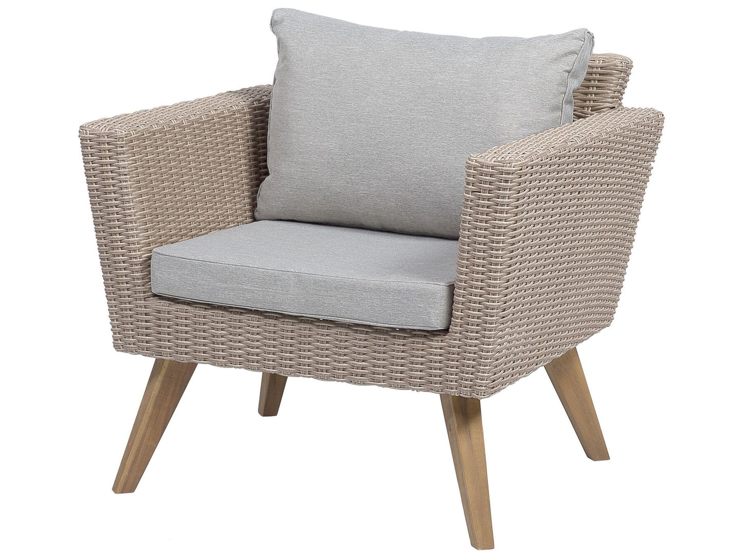 Garden Lounge Set with Table 5 Seater VITTORIA PE Rattan Grey