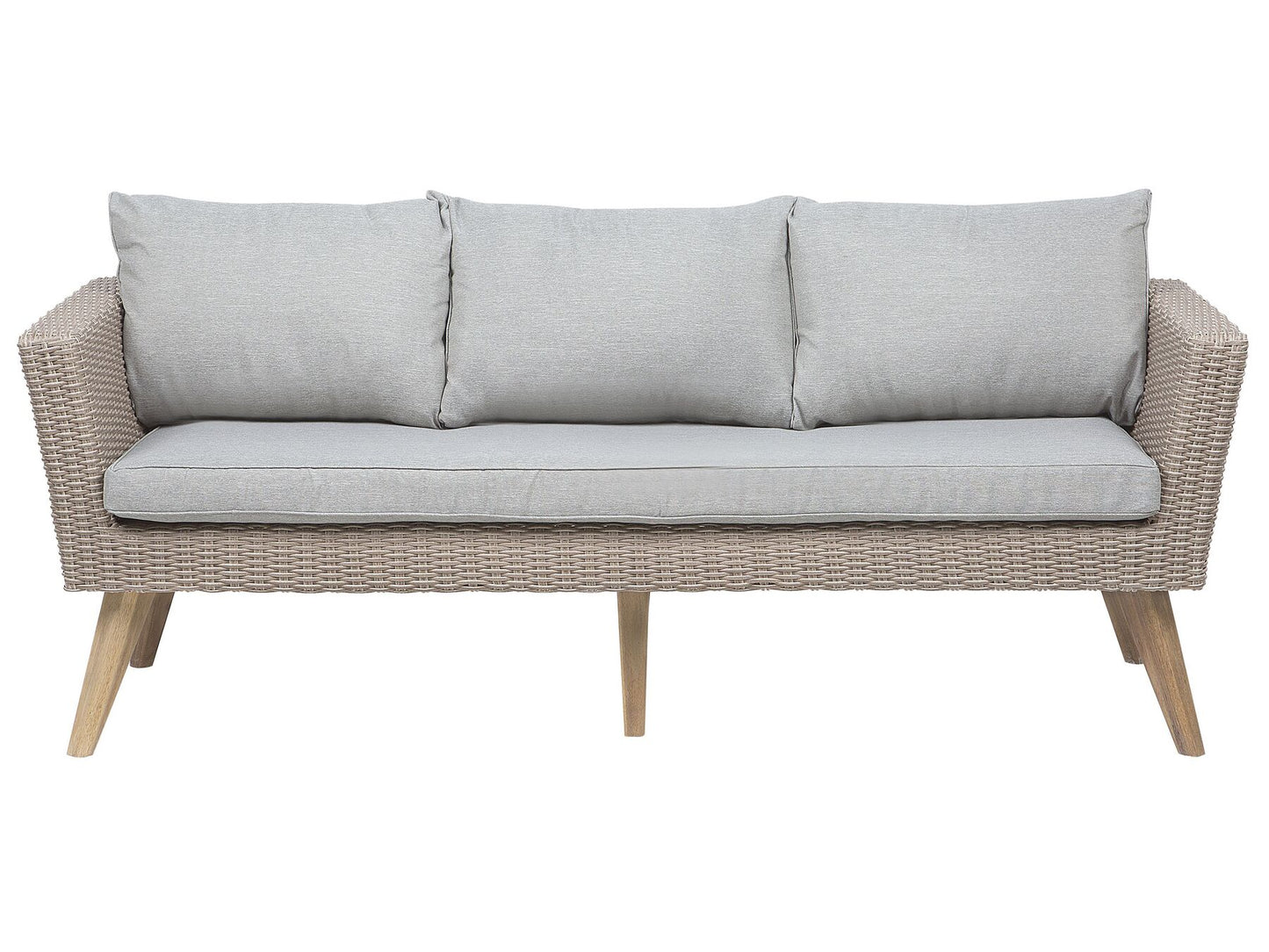 Garden Lounge Set with Table 5 Seater VITTORIA PE Rattan Grey