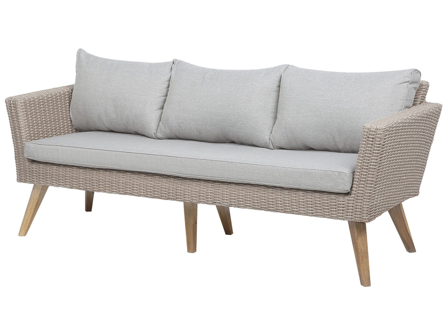 Garden Lounge Set with Table 5 Seater VITTORIA PE Rattan Grey