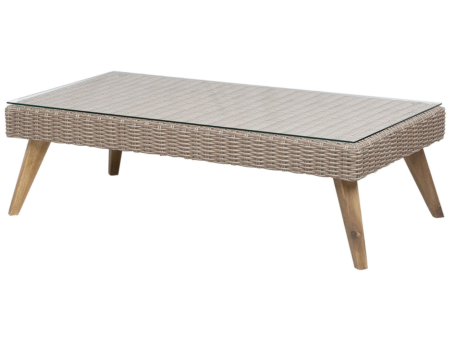 Garden Lounge Set with Table 5 Seater VITTORIA PE Rattan Grey