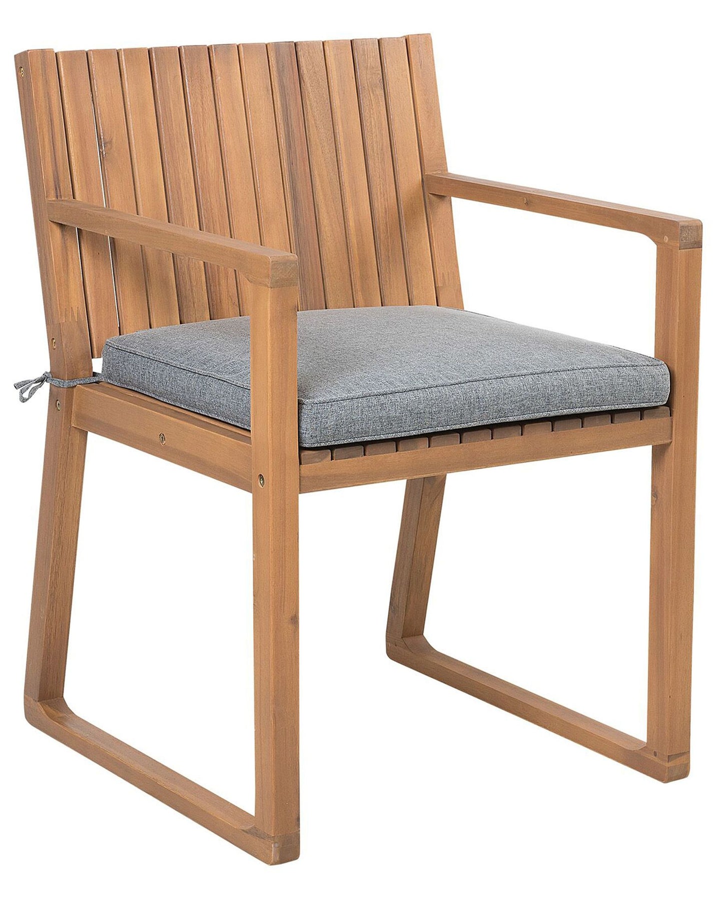 Set of 8 Garden Chairs with Cushions SASSARI Acacia Wood Grey