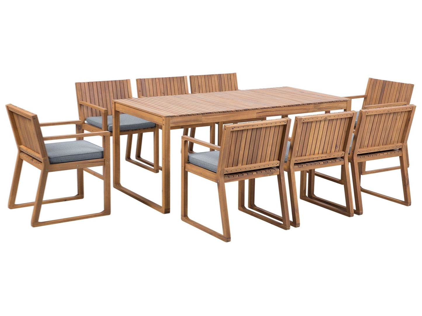 Garden Dining Set 8 Seater SASSARI with Cushions Acacia Wood Blue