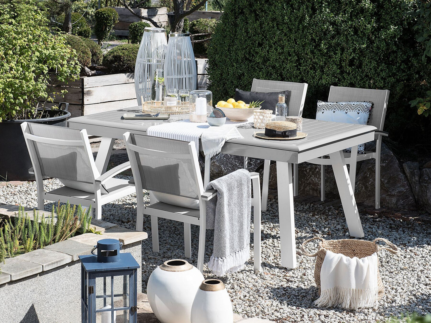 Set of 2 Garden Chairs PERETA Metal Grey