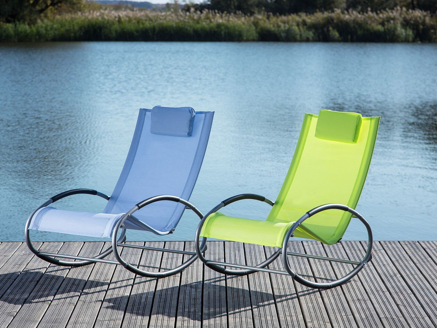 Rocking Sun Lounger Blue CAMPO