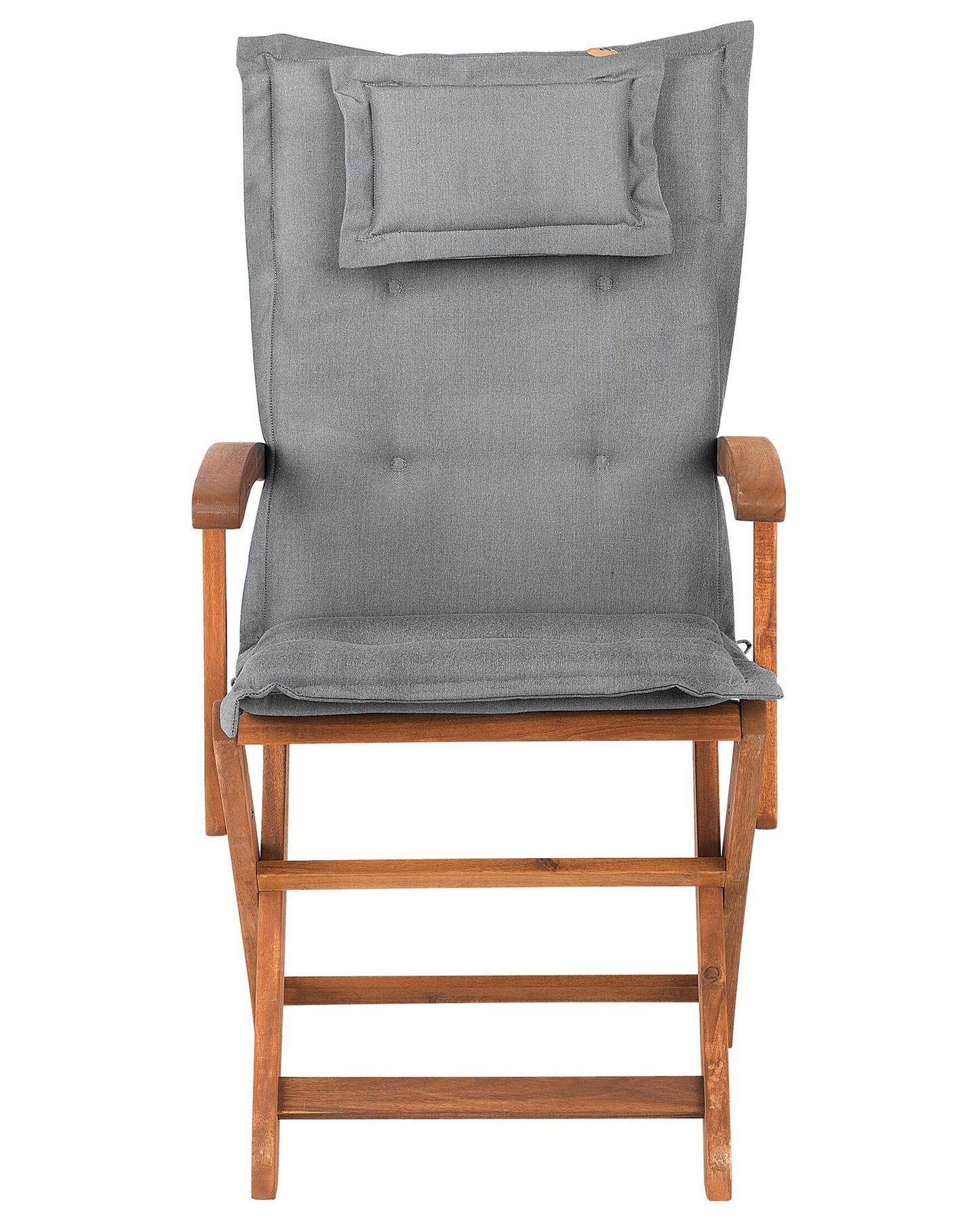 Set of 2 Garden Chairs with Cushions MAUI Acacia Wood Grey