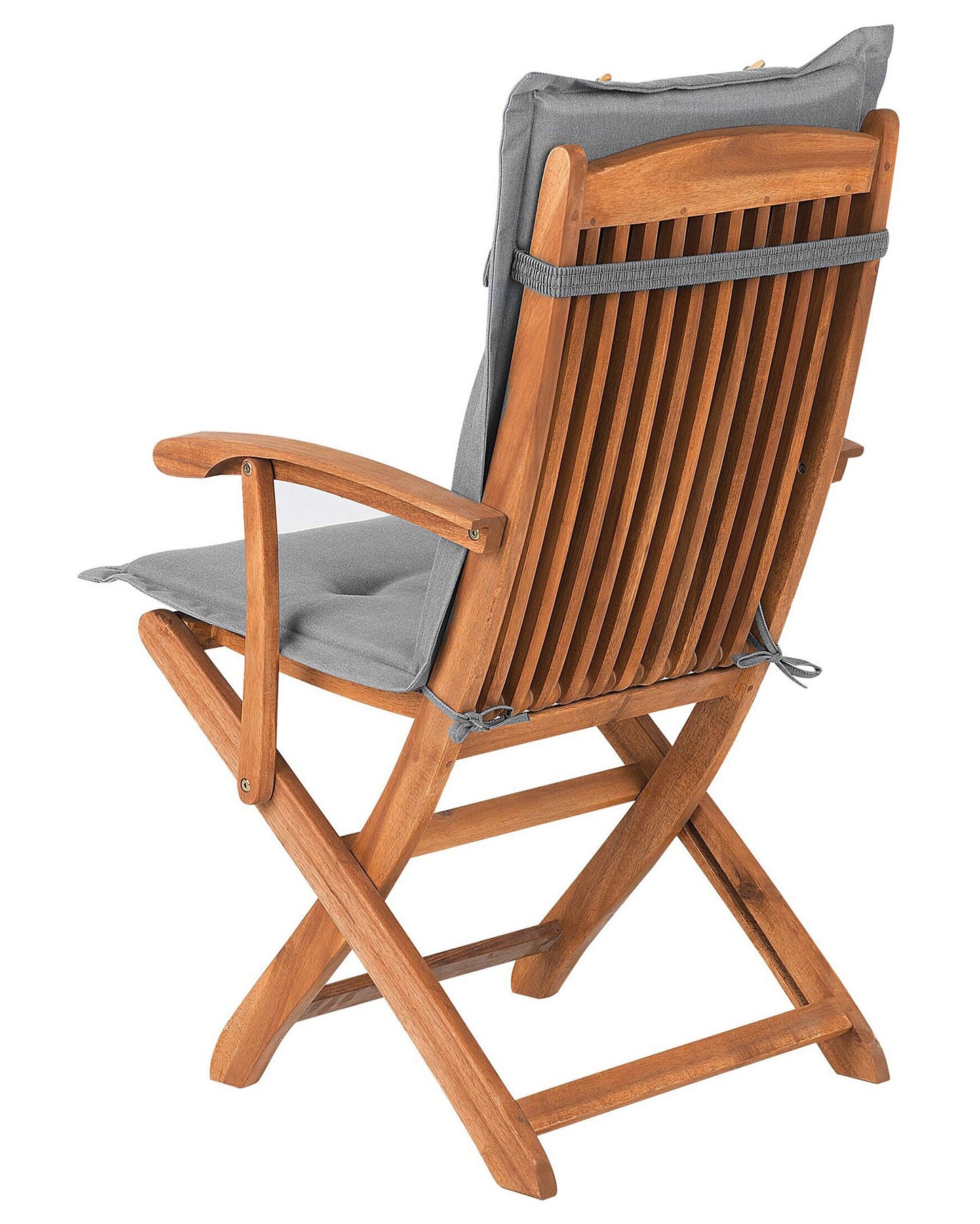 Set of 2 Garden Chairs with Cushions MAUI Acacia Wood Grey