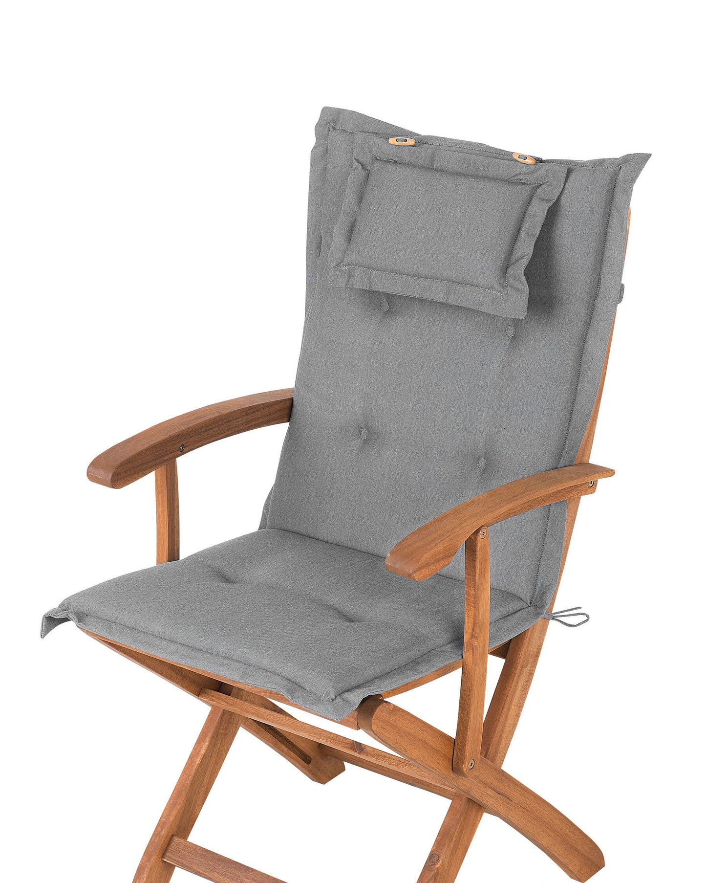 Set of 2 Garden Chairs with Cushions MAUI Acacia Wood Grey