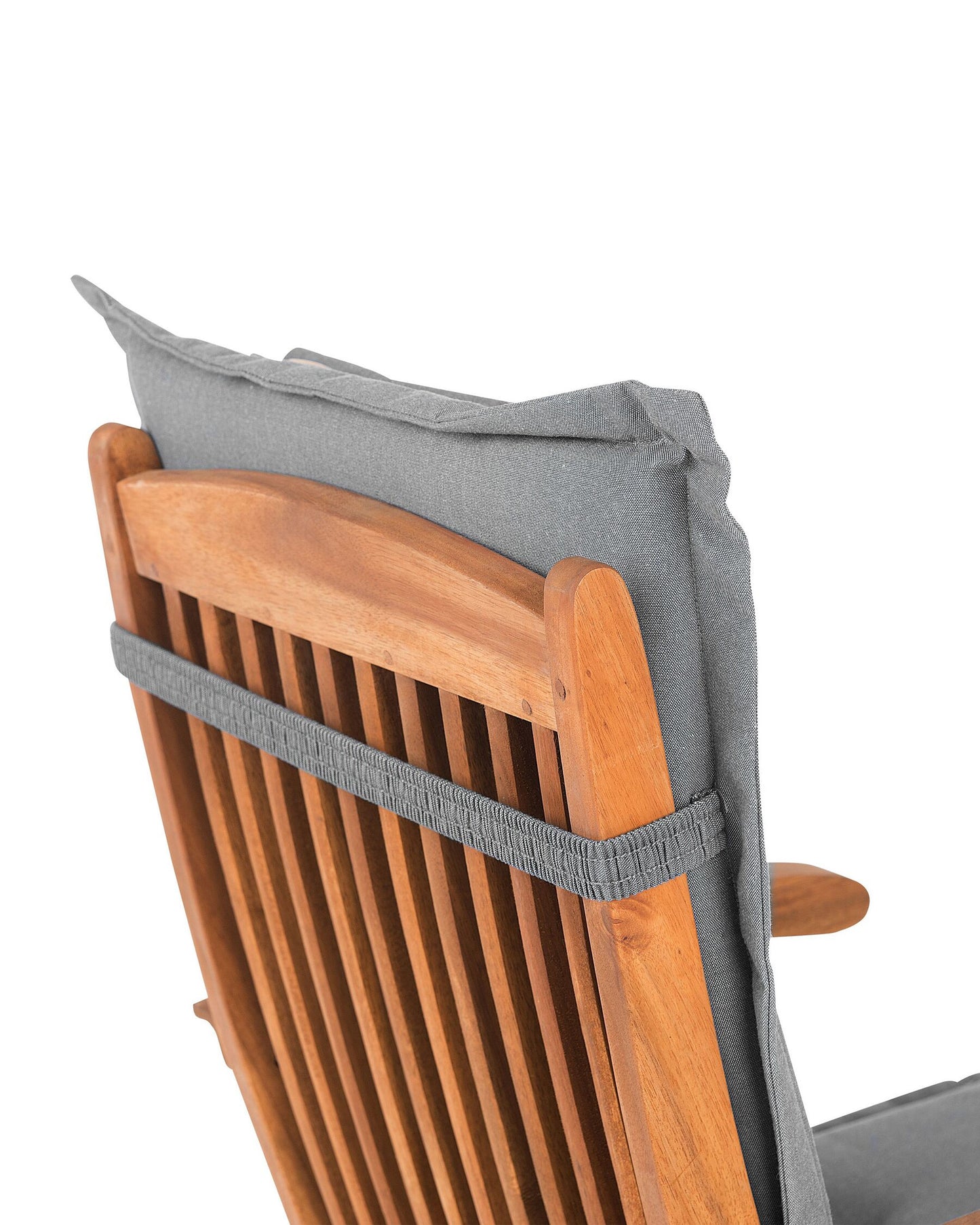 Set of 2 Garden Chairs with Cushions MAUI Acacia Wood Grey