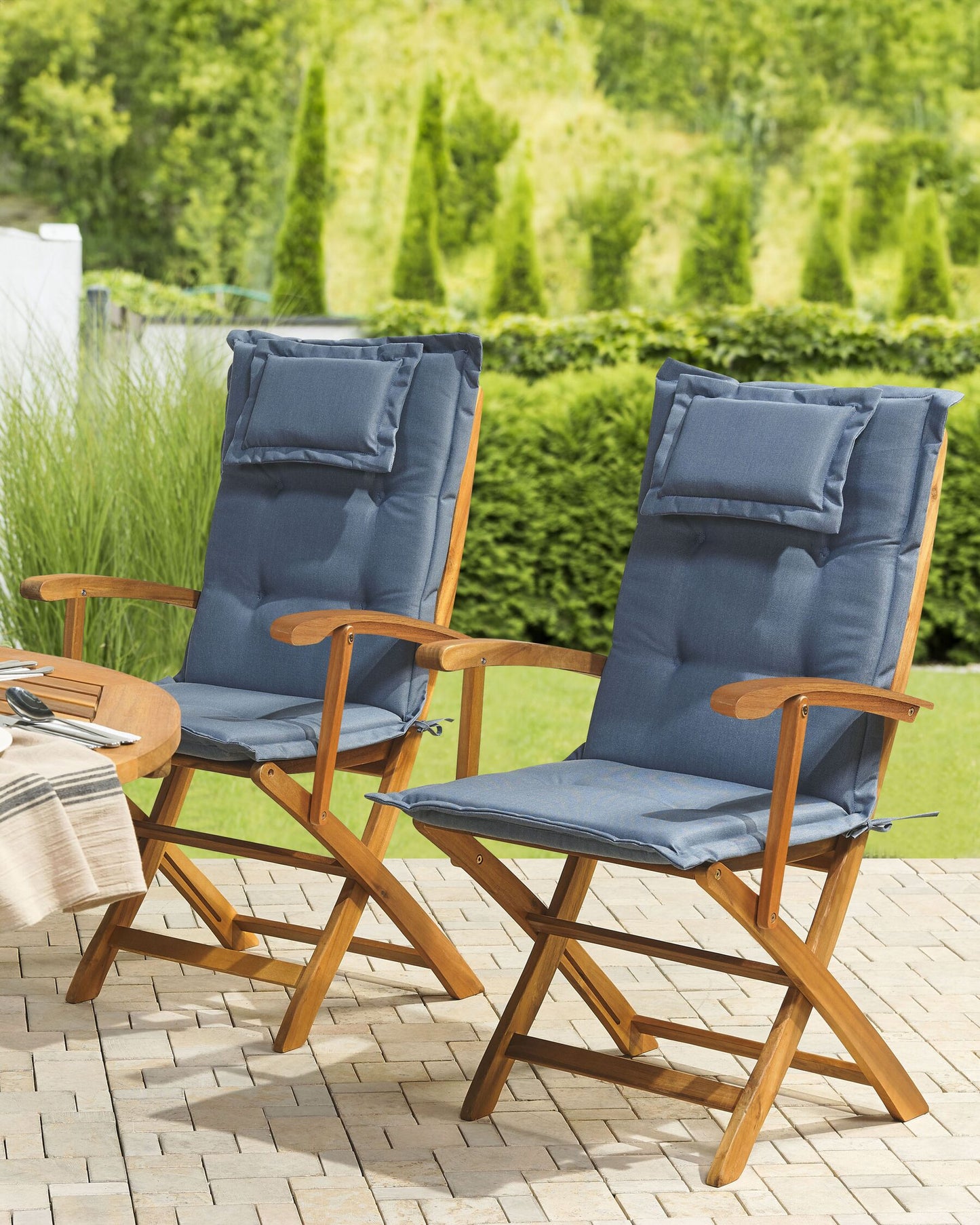 Garden Chair MAUI Acacia Wood Blue