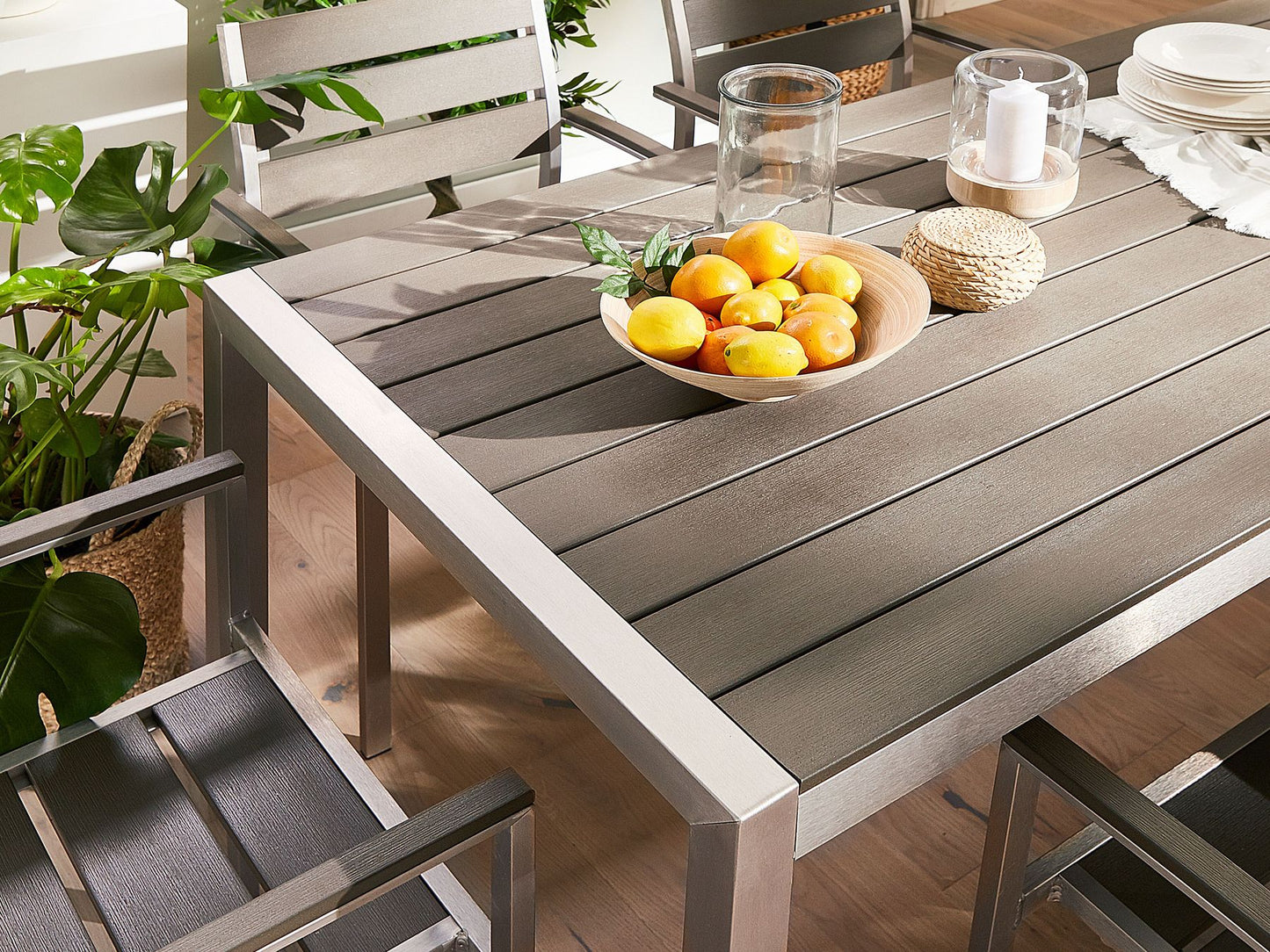 Garden Dining Set 6 Seater VERNIO Grey