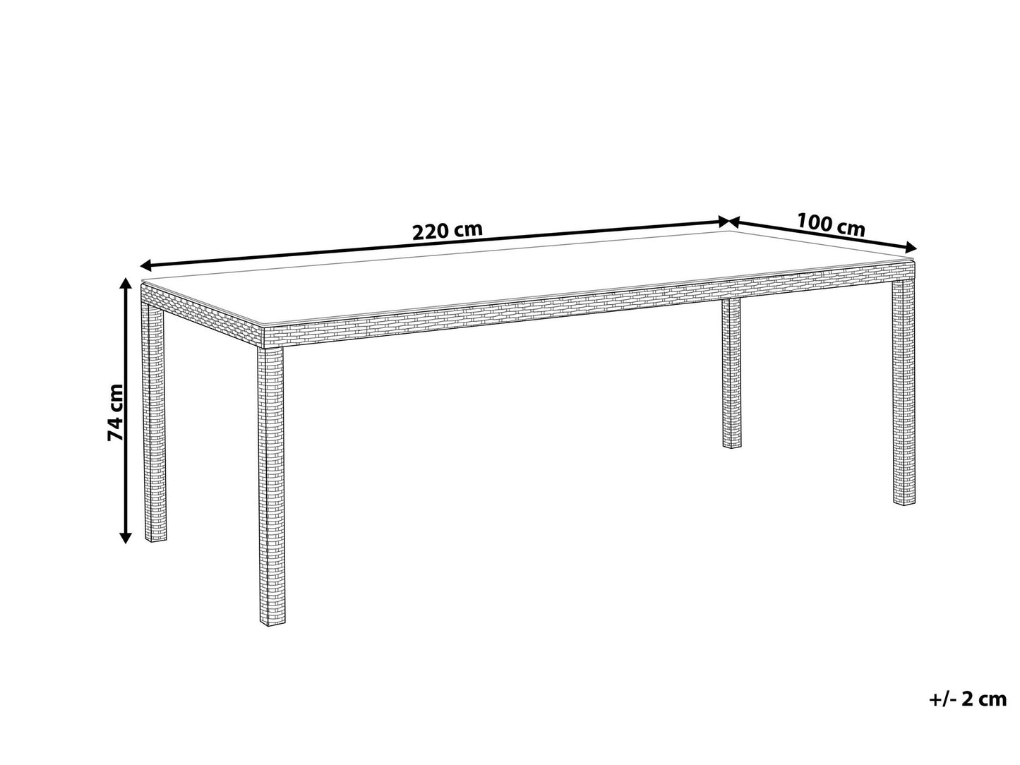 Garden Dining Table cm cm Glass Dark Brown