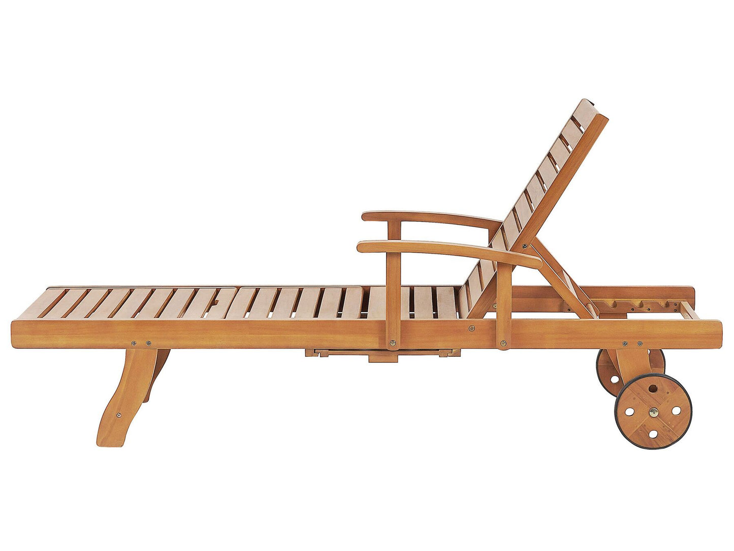 acacia wood reclining sun lounger java