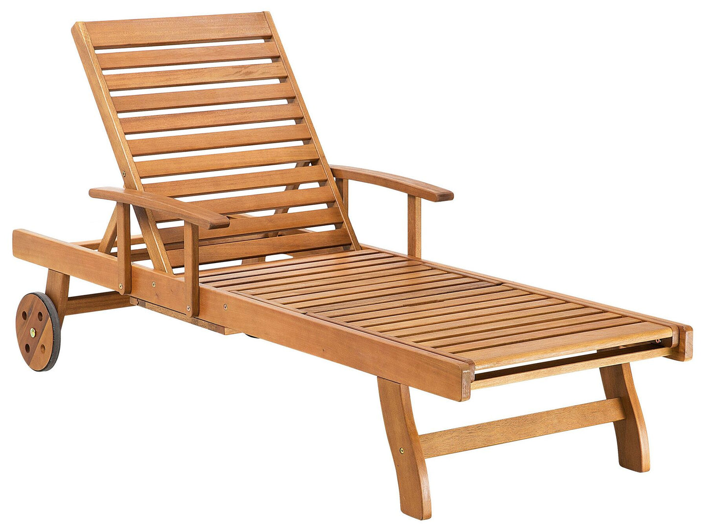 acacia wood reclining sun lounger java