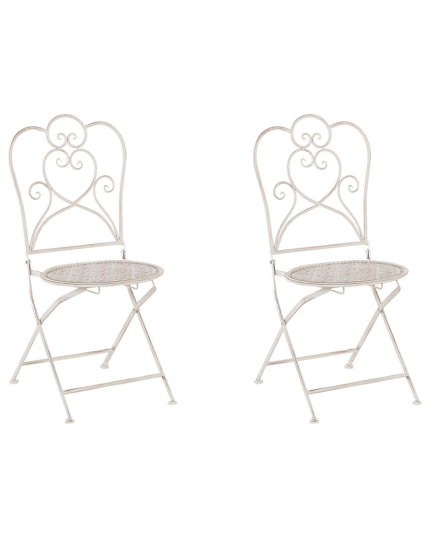 Set of 2 Garden Chairs TRIESTE Folding Metal Light Beige