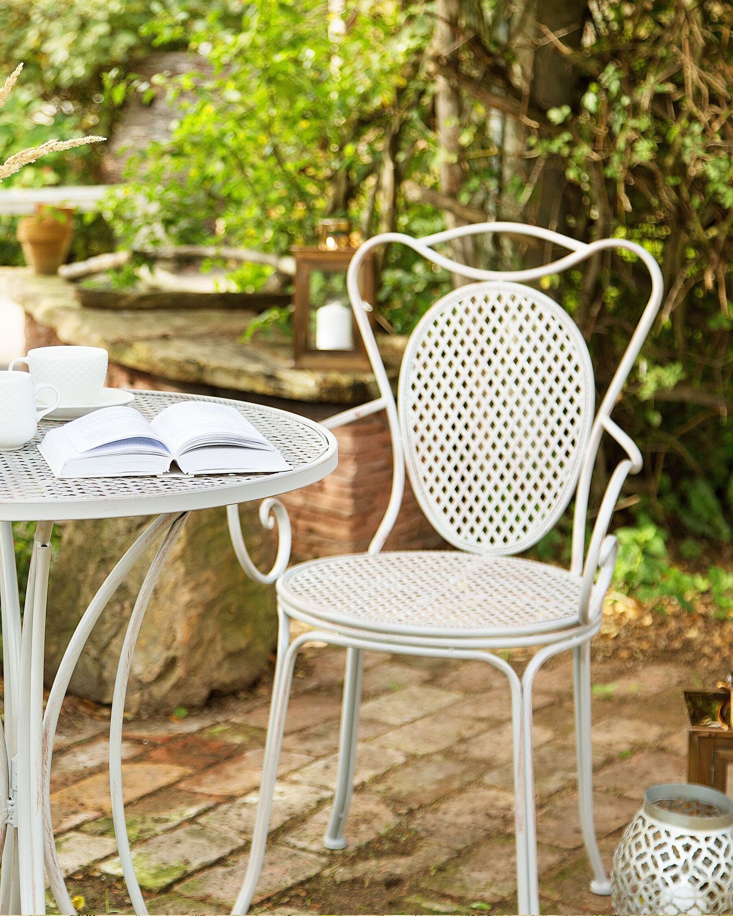 Set of 2 Garden Chairs CILENTO Metal Grey