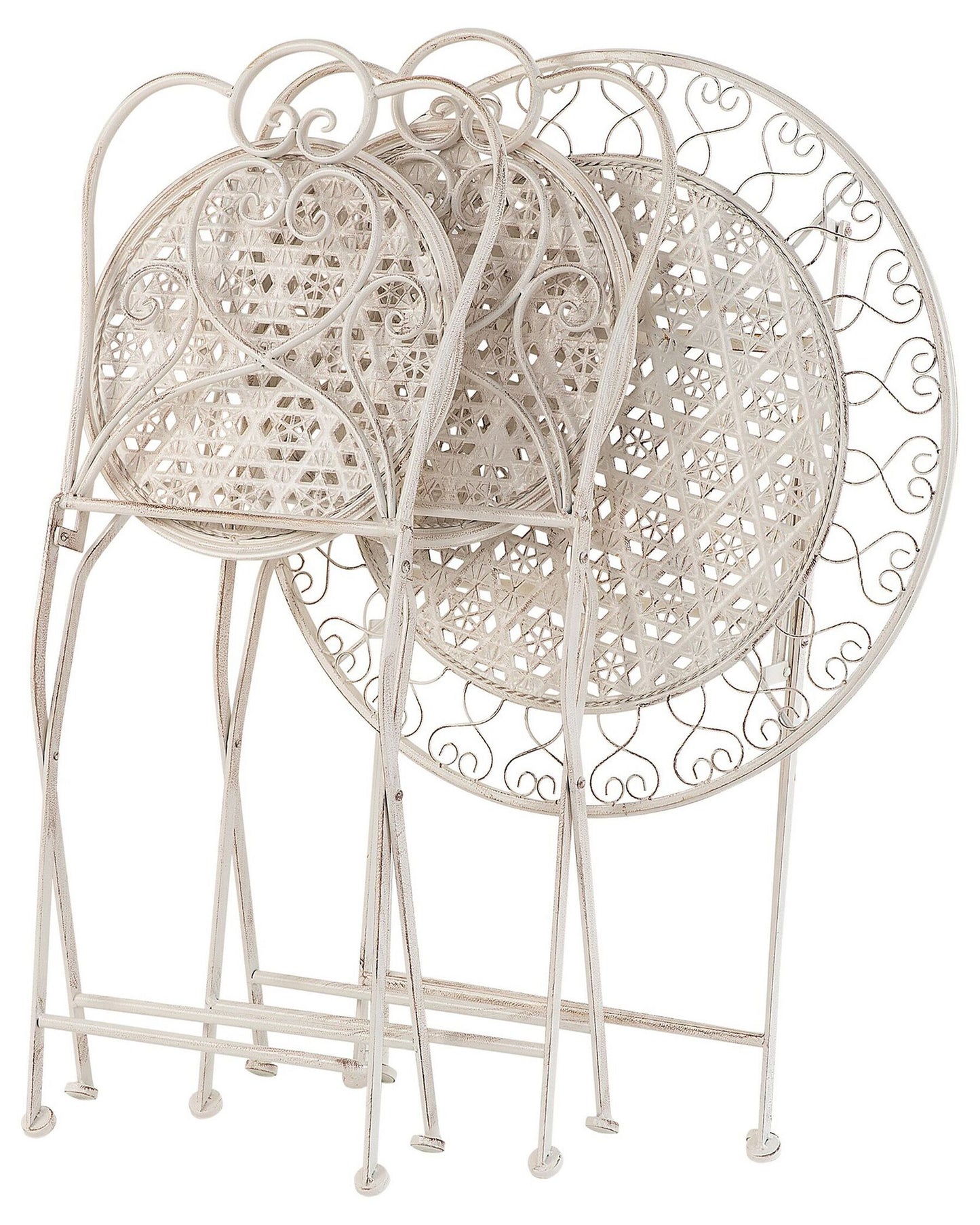 Set of 2 Garden Chairs TRIESTE Folding Metal Light Beige