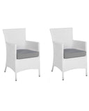 Set of 2 Garden Chairs with Cushions ITALY PE Rattan White