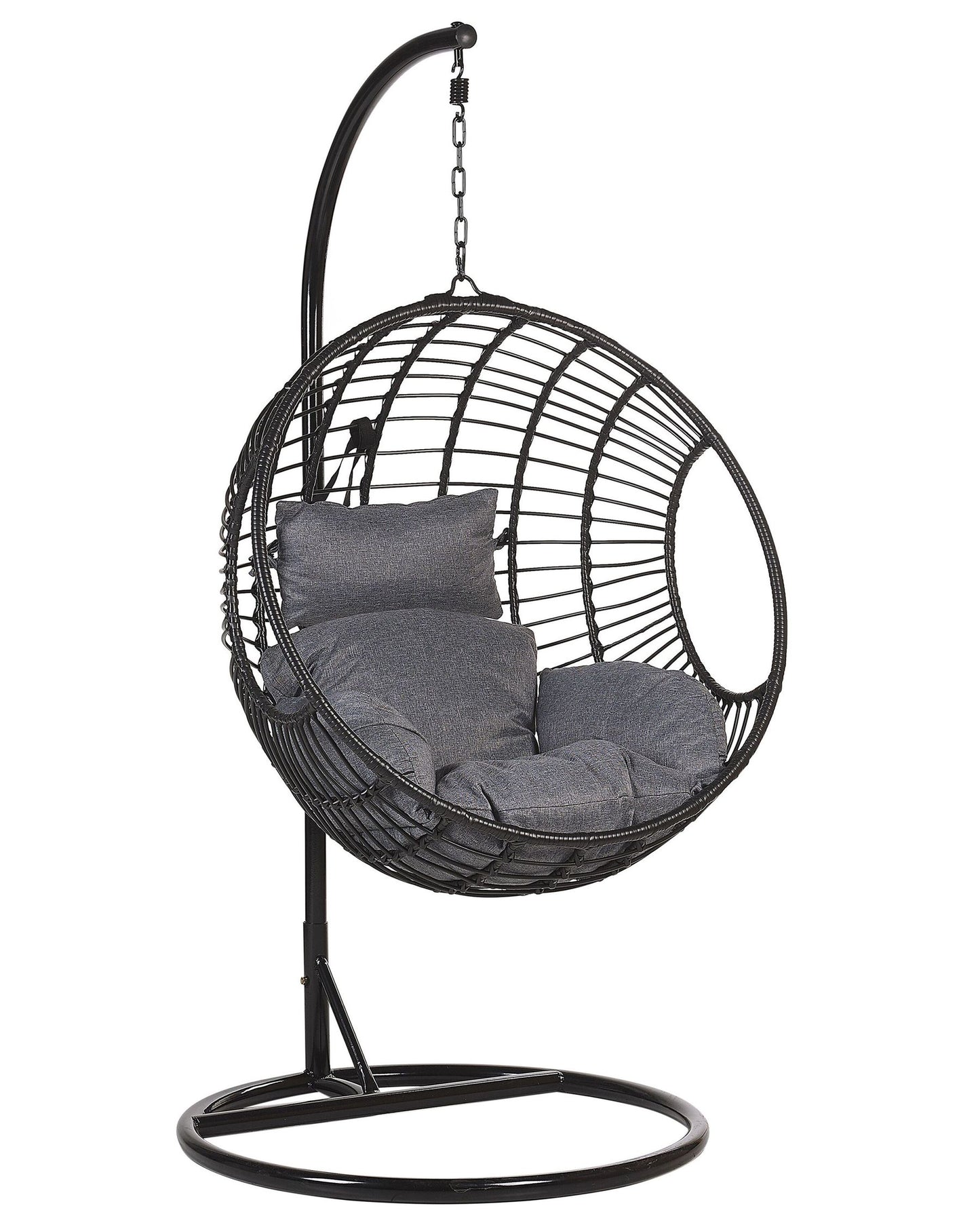 Hanging Chair with Stand ASPIO PE Rattan Black