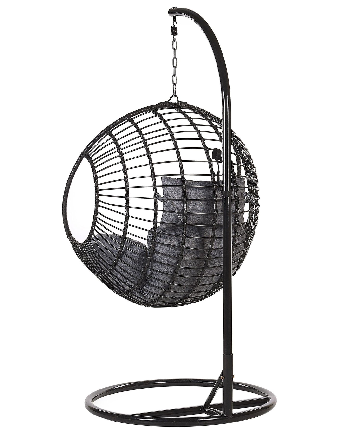 Hanging Chair with Stand ASPIO PE Rattan Black