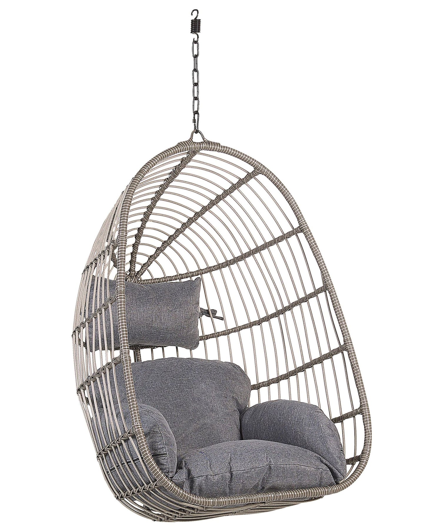 Hanging Chair with Stand CASOLI PE Rattan Grey