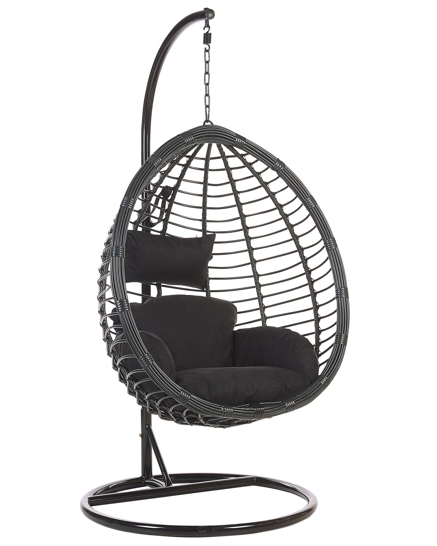 Hanging Chair TOLLO PE Rattan Black