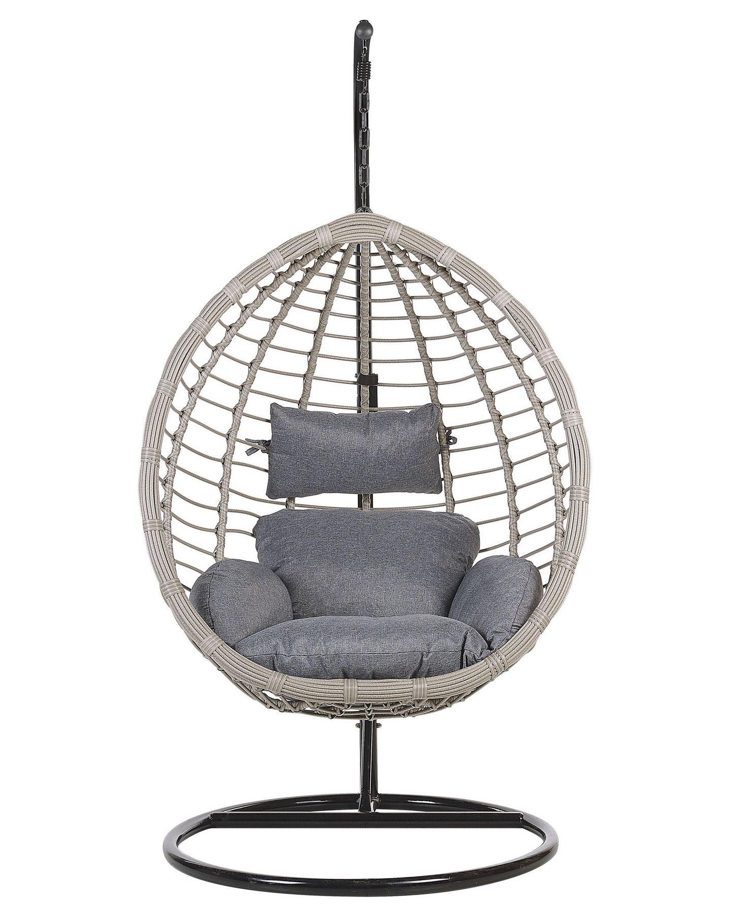 Hanging Chair with Stand TOLLO PE Rattan Grey